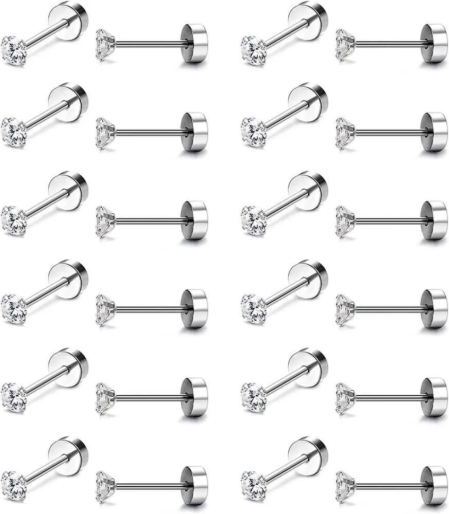 18G Knorpel Ohrringe Stud für Frauen Männer 316L chirurgische flache Rücken Ohrringe Set für Knorpel Tragus Helix Piercing