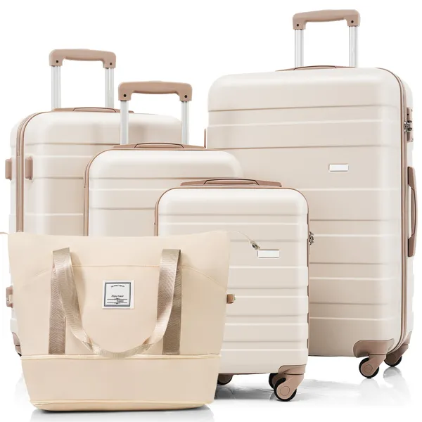 5-Stück Gepäckset mit erweiterbarem Reisetaschen - Enthält 16