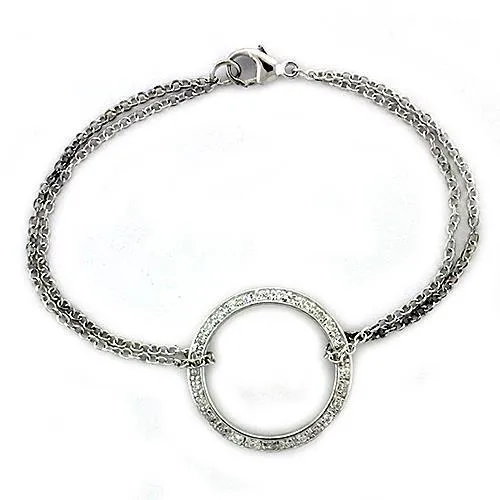 LOAS1317 - Hoch poliertes (ohne Verzinkung) 925 Sterling Silber Armband mit AAA-Klasse CZ in Clear