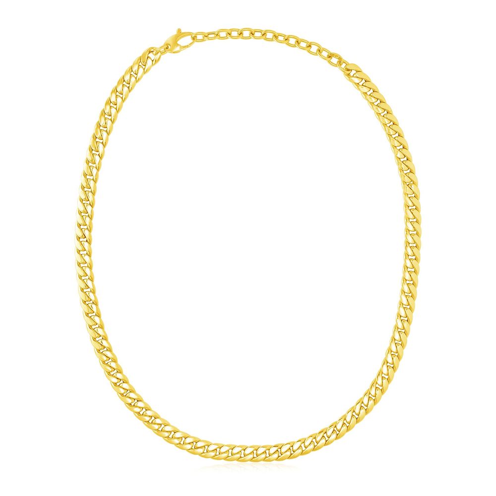 14 Karat gelbes Gold Kubanische Kette Choker Halskette