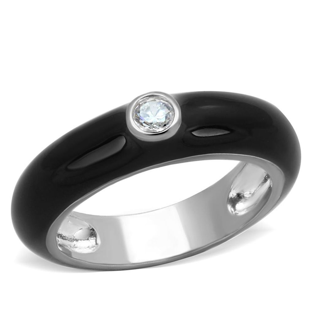 3W873 - Rhodium-Messing - Ring mit AAA-Klasse CZ in Clear