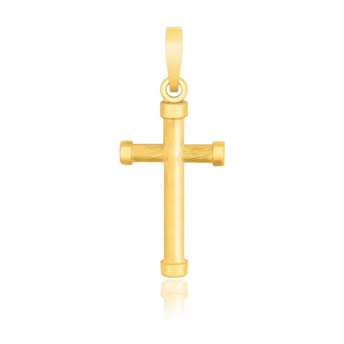 14 Karat Gelbgold Kreuz Anhänger mit abgerundeten Enden