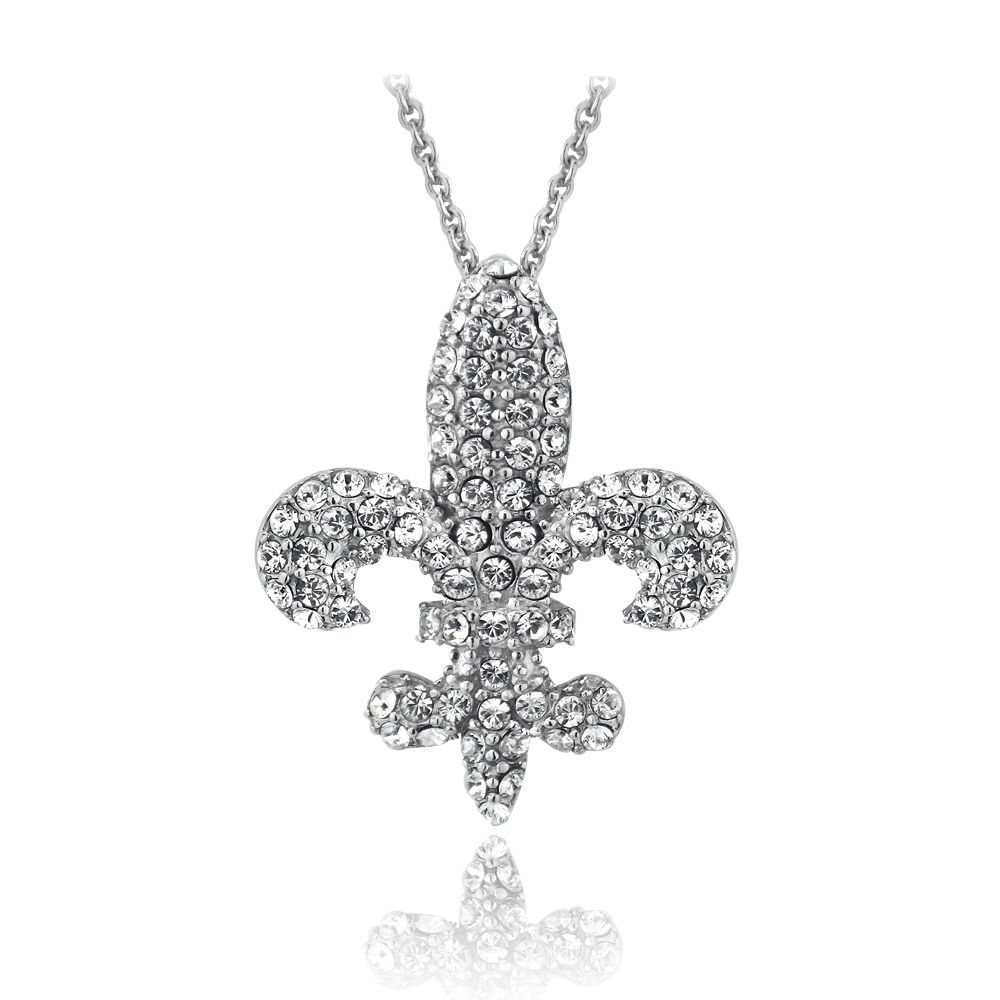 Silberton Swarovski Elemente Fleur De Lis Halskette