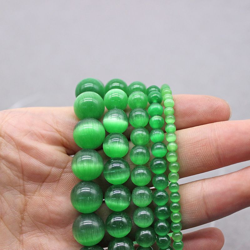 Gras Grün Opal Loose Perlen Ohrringe Halbfertige Produkte