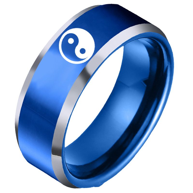 Chinesischer Stil Acht-Diagramm - geförmter Vorspeis Ring Popular Mode Edelstahl Männer Ring
