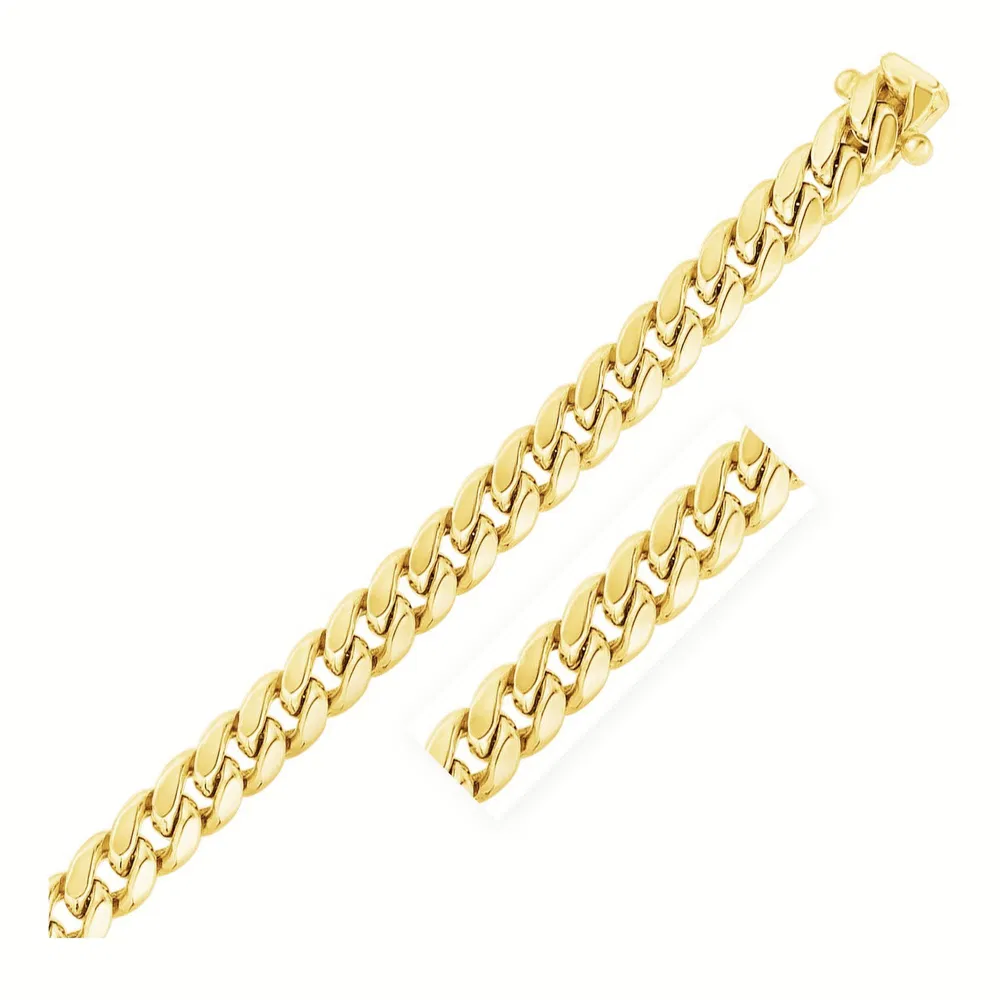 10.5mm 14 Karat Gelbgold Semi Solid Miami Cuban Kette