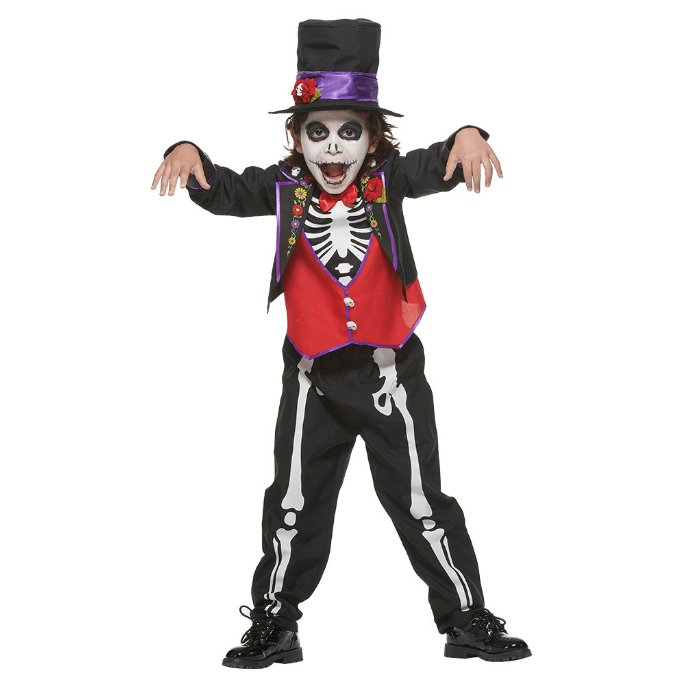 Mexikanischer Tag der toten Kinder Kostüm Set Halloween