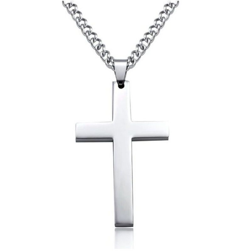 Mode Männer Kreuz Kette Kette Personalisierte Kreuz Schmuck religiöse Anhänger Kette für Männer Geburtstag Jubiläumsgeschenk