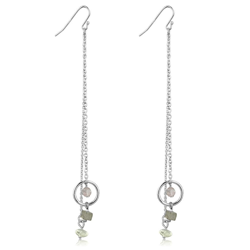 LOS786 - Silber 925 Sterling Silber Ohrringe mit Synthetisch-Glasperle in mehreren Farben