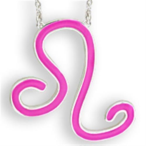 SNK06PINK - Silbermesse Kette Anhänger mit Epoxy in Rose