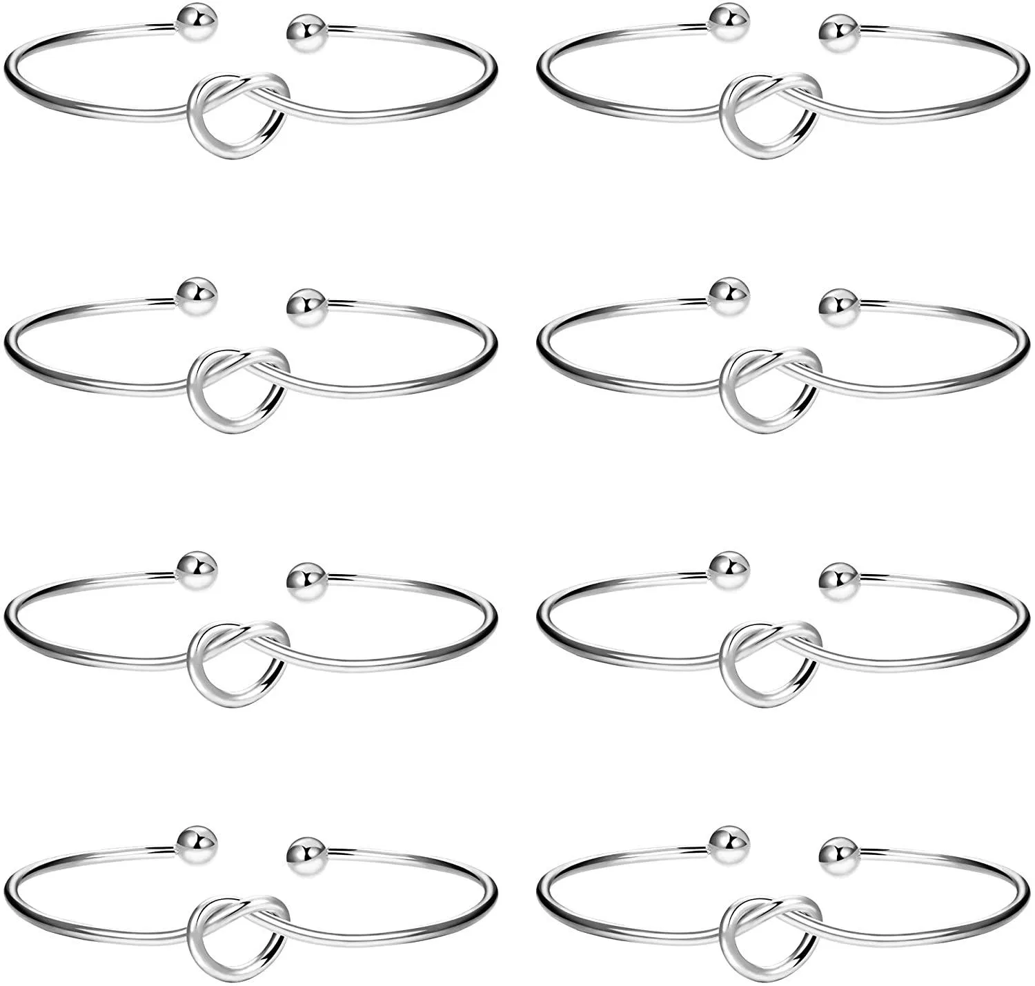 8 Pcs Brautjungfer Armbänder Liebe Knoten Armbänder einfache Manschetten für Frauen Stretch Armbänder