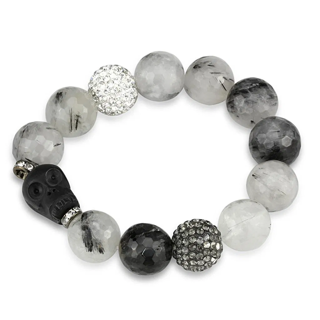LO3788 - Ruthenium-Brass - Armband mit synthetischem Onyx in mehreren Farben