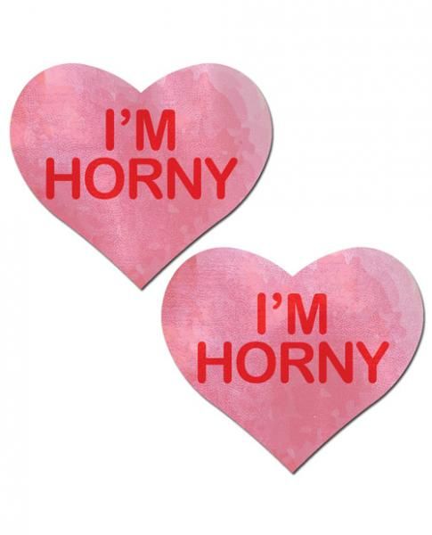 Pasteurisieren I' m Horny Heart Pasties Pink Red O / S