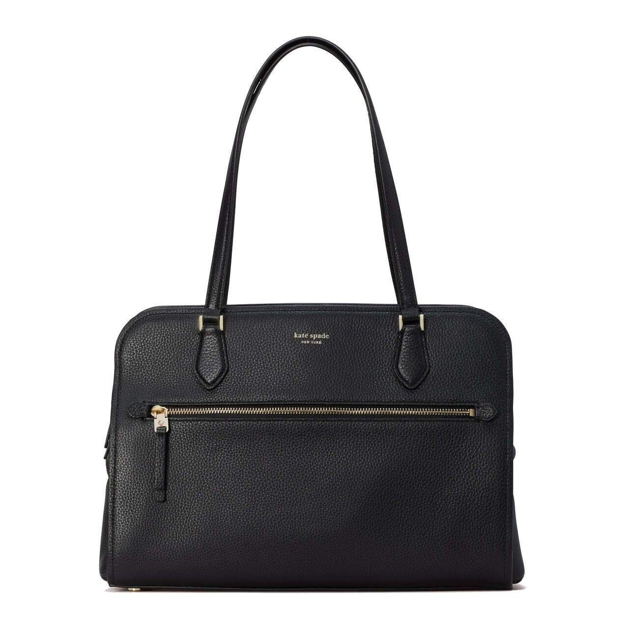 Kate Spade Frauen Polly Work Tote schwarze Kiesled Leder Tasche