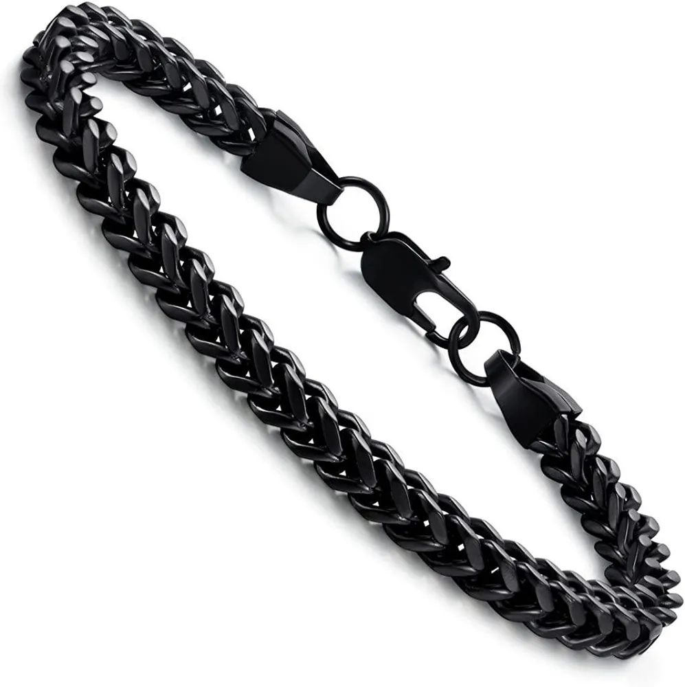 6 mm Breite Curb Chain Armband für Männer Frauen Edelstahl hoch poliert; 22cm
