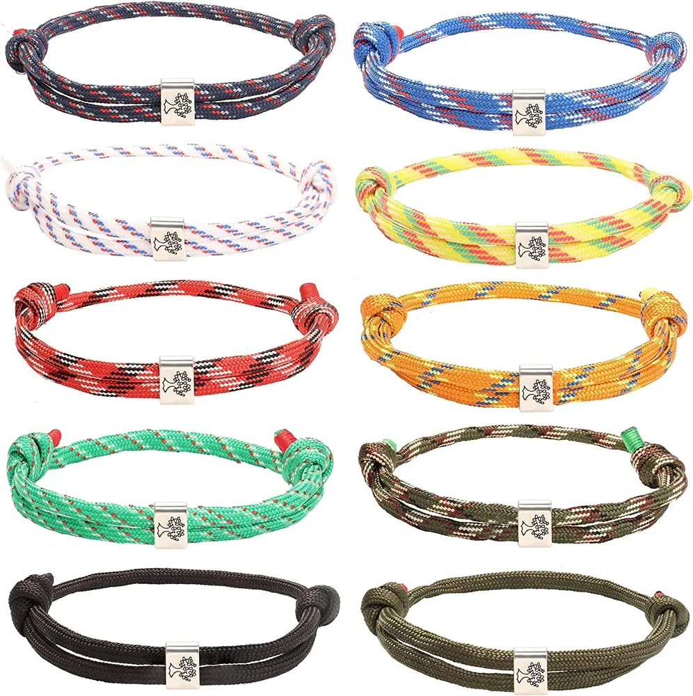 10 PCS Nautical Geflecht Armband für Männer Frauen Unisex Surf Navy Rope Armbänder String Adjustable Tree of Life Armbänder Set Farbenfrohe Handmade