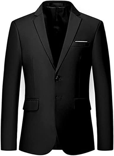 Männer Solid Color Casual Blazers Slim Fit Suit Kragen Single Row Two Button Suit Jacken Bräutigam Kleid