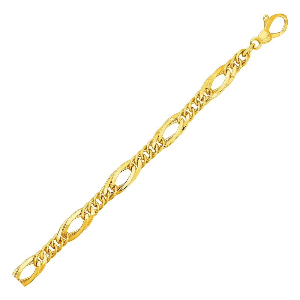 Twisted Oval Chain Armband in 14 Karat gelbem Gold