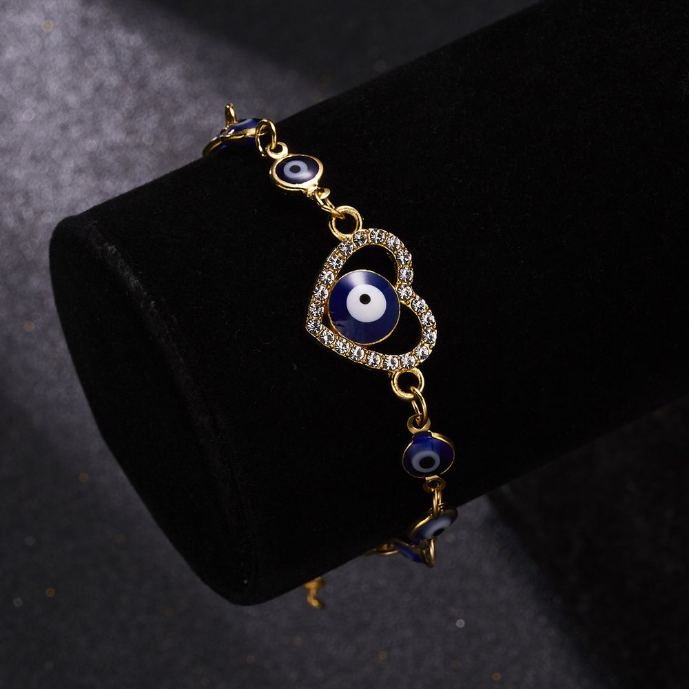 Kreative Palm Geometrisches Blaues Auge Doppelschicht Armband