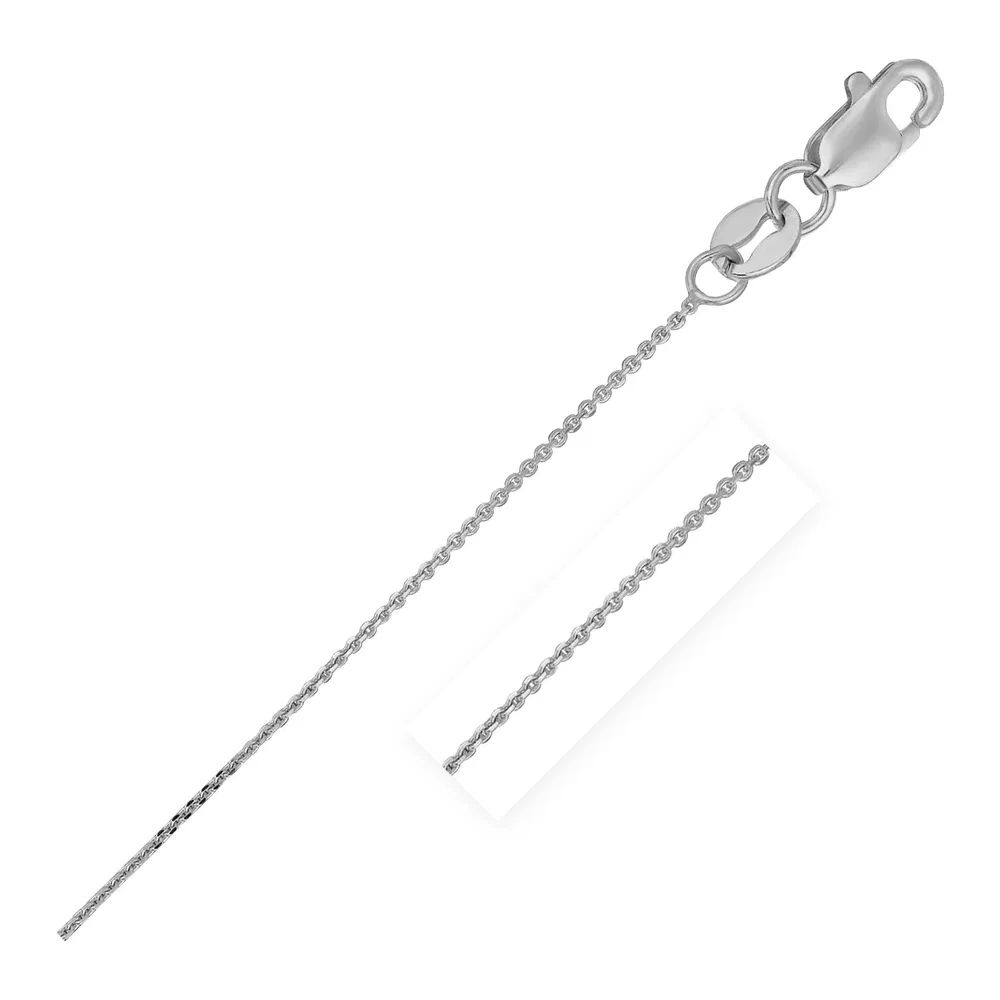 14 Karat Weißgold Kabel Link Kette 0,5 mm
