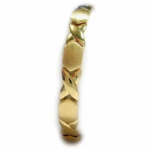 18 Karat Gold über Sterling Silber Satin X & Oval Armband