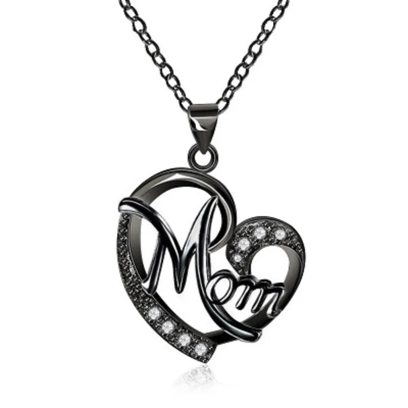 Halskette Mom Charm 925 Sterling Silber Cubic Zirkonia Mutter Unendlichkeit Liebe Herz Anhänger Halskette Geschenk für Mutter Großmutter