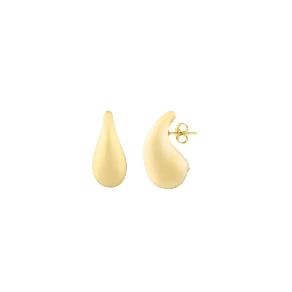 14 Karat Gelbgold Regentropfen Studs