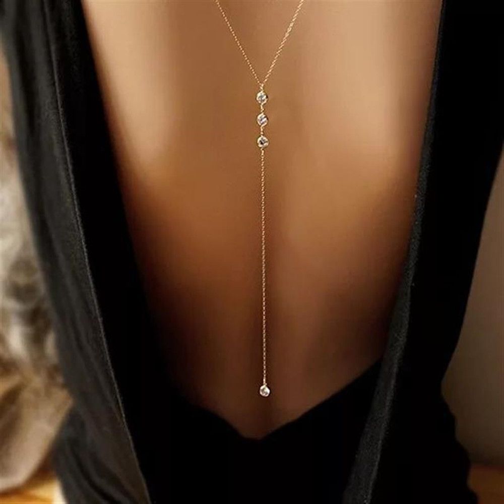 Schmuck Mode einfache Wasser Drop zurück Kette