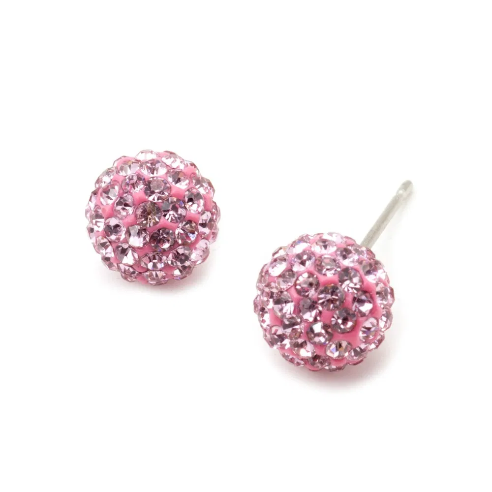 Sparkle Crystal Ball Stud Ohrringe Sterling Silber Mode für Frauen