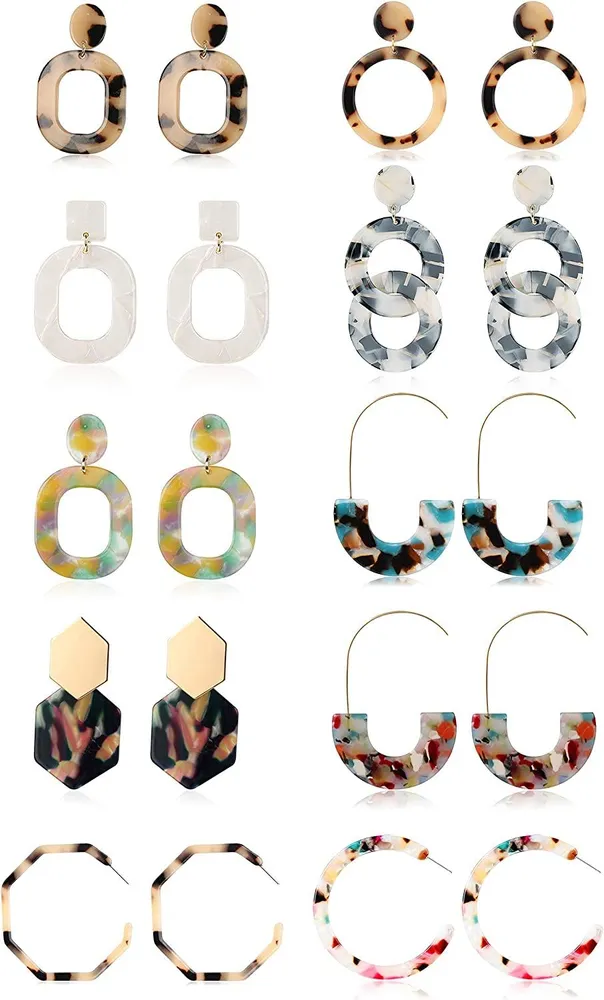 10 Paare Acryl Ohrring für Frauen Mädchen Drop Ohrring