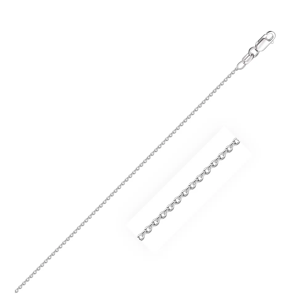 10 Karat Weißgold Oval Cable Link Chain (0,97 mm)