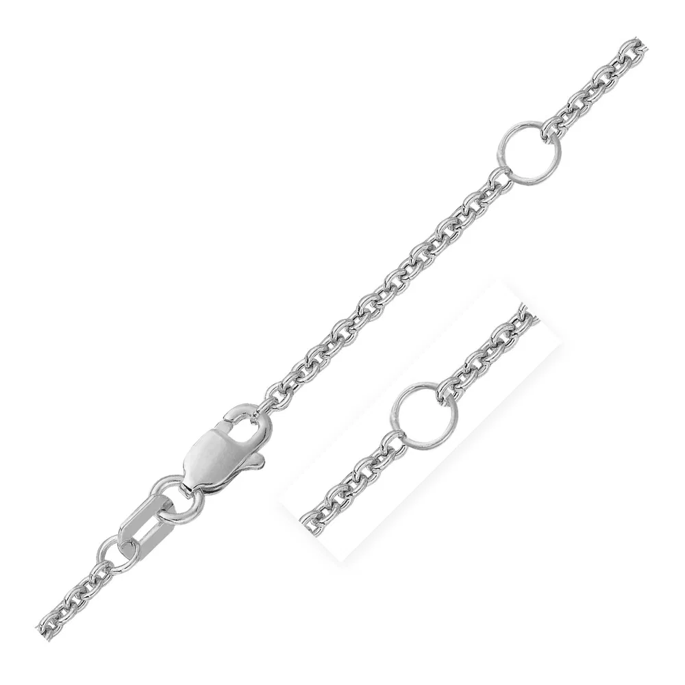 Doppel erweiterbarer Kabelkette in 14 Karat Weißgold (1.9mm)