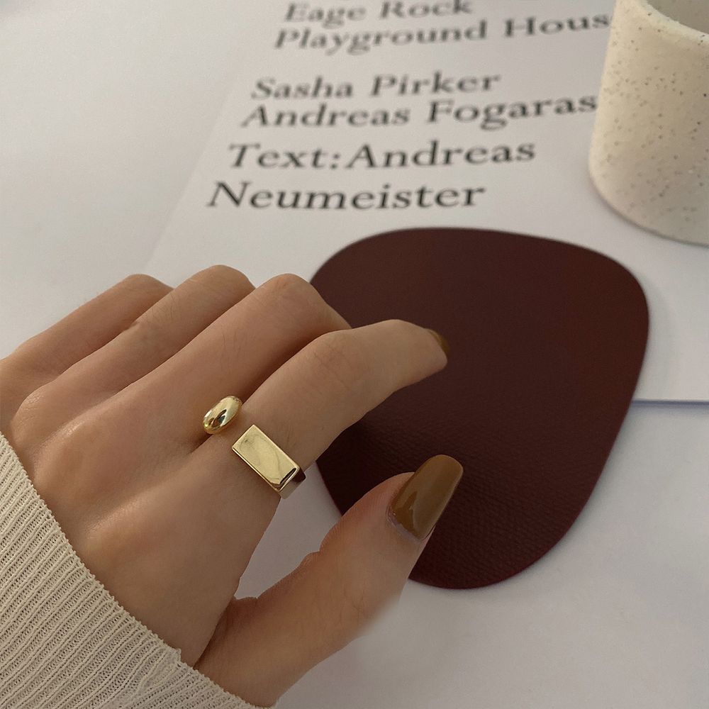 2021 Neues Design Geometrische Metall Offenringe Für Frau Gothic Girl 's Fashion Schmuck Einfaches Finger Accessoires Für Koreanische Party