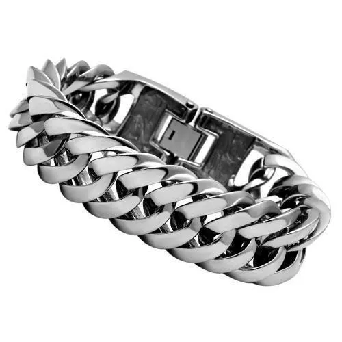 TK340 - Hoch poliertes (ohne Beschichtung) Edelstahl-Armband ohne Stein