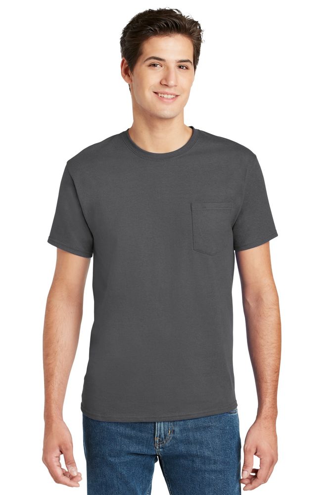 Hanes Authentic 100% Baumwoll-T - Shirt mit Tasche 5590