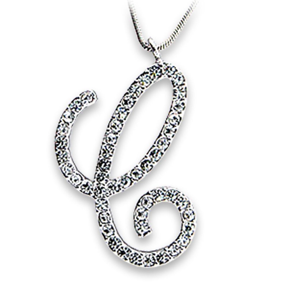 OT116 - Rhodium Brass Anhänger mit Top-Grade - Kristall in Clear