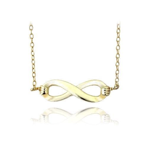 18 Karat Gold über Sterling Silber poliert Infinity Halskette