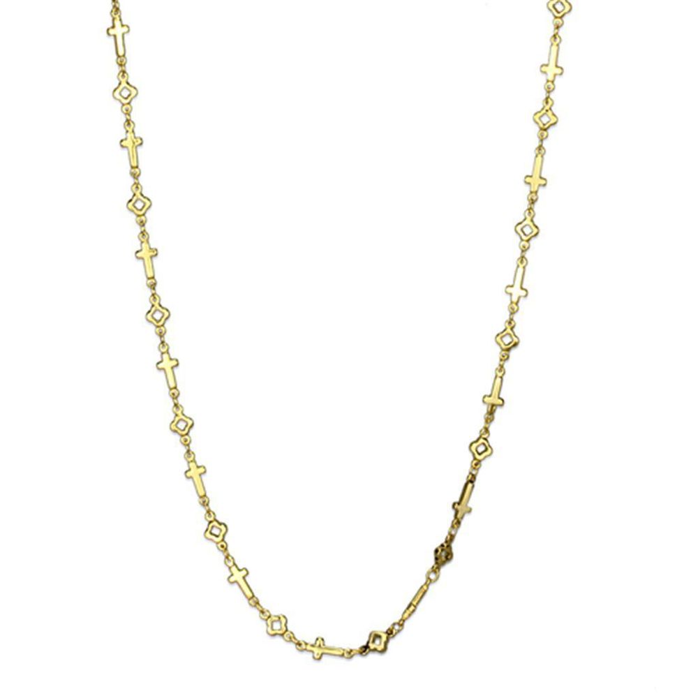 LO3453 - Flash Gold Brass Halskette ohne Stein