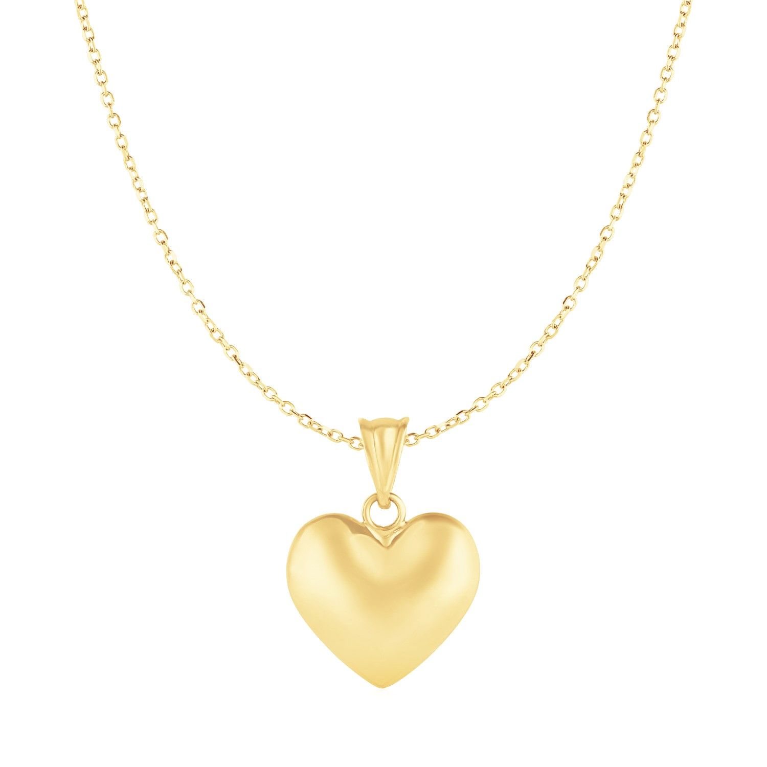 Puffed Heart Anhänger in 10 Karat Gelbgold