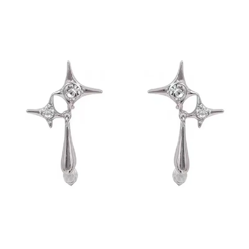 Silber Nadel lange Tassel Super Fairy Temperament Mädchen Stud Ohrringe