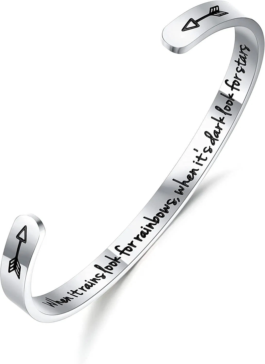 Inspirierende Armbänder für Frauen Motivation Mantra Zitat Manschettenarmbänder für besten Freund Mitarbeiter für Teenager Mädchen Personalisierte Ermutigung Geburtstagsgeschenk mit Box