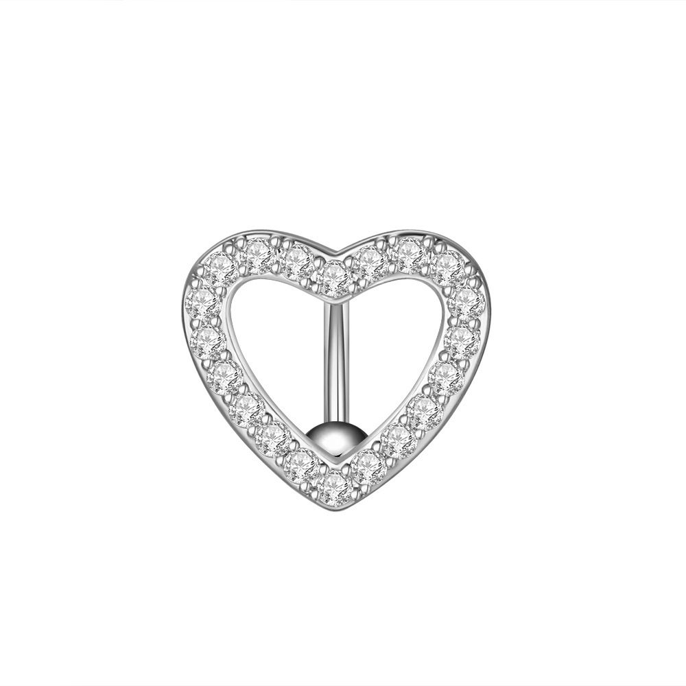 Neue Herzförmige Zircon Navel Pin Piercing Ornament