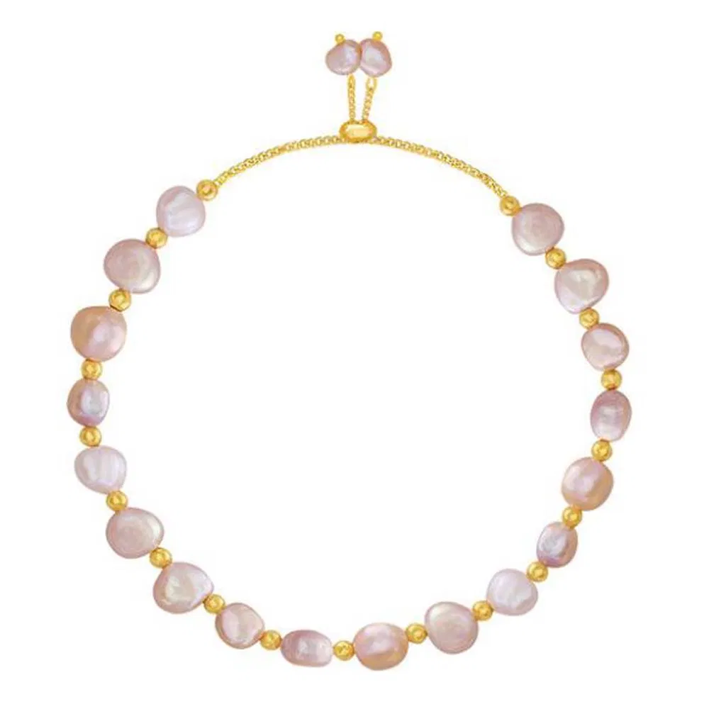 Pink Unregelmäßige Perlen Damen Kette Armband Charm Armband Link Armband