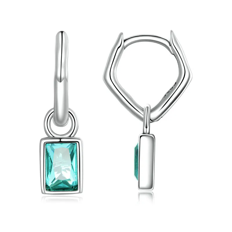 Frauen Mode Grün Cubic Zirkonia geformte Ohrringe