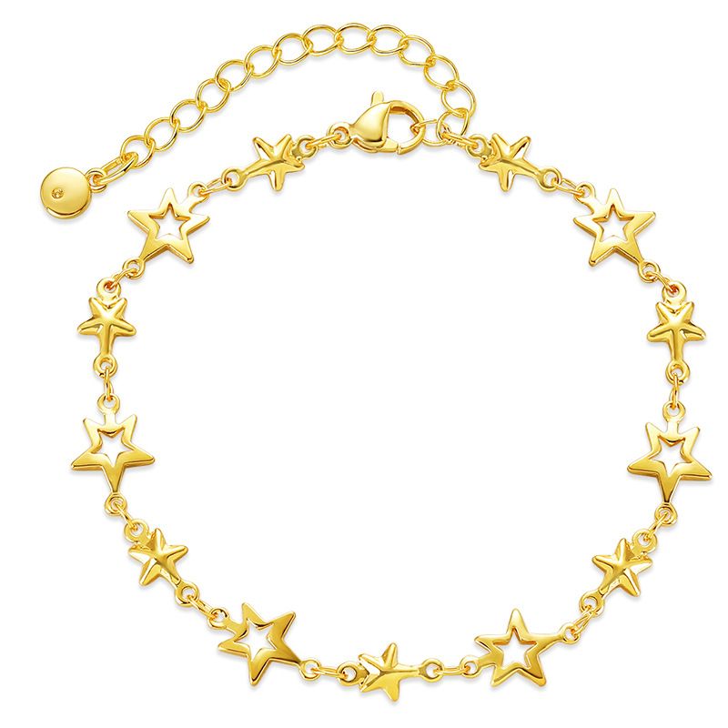 Star Niche Kupfer überplatte 18K echtes Gold Weiß Süß Armband