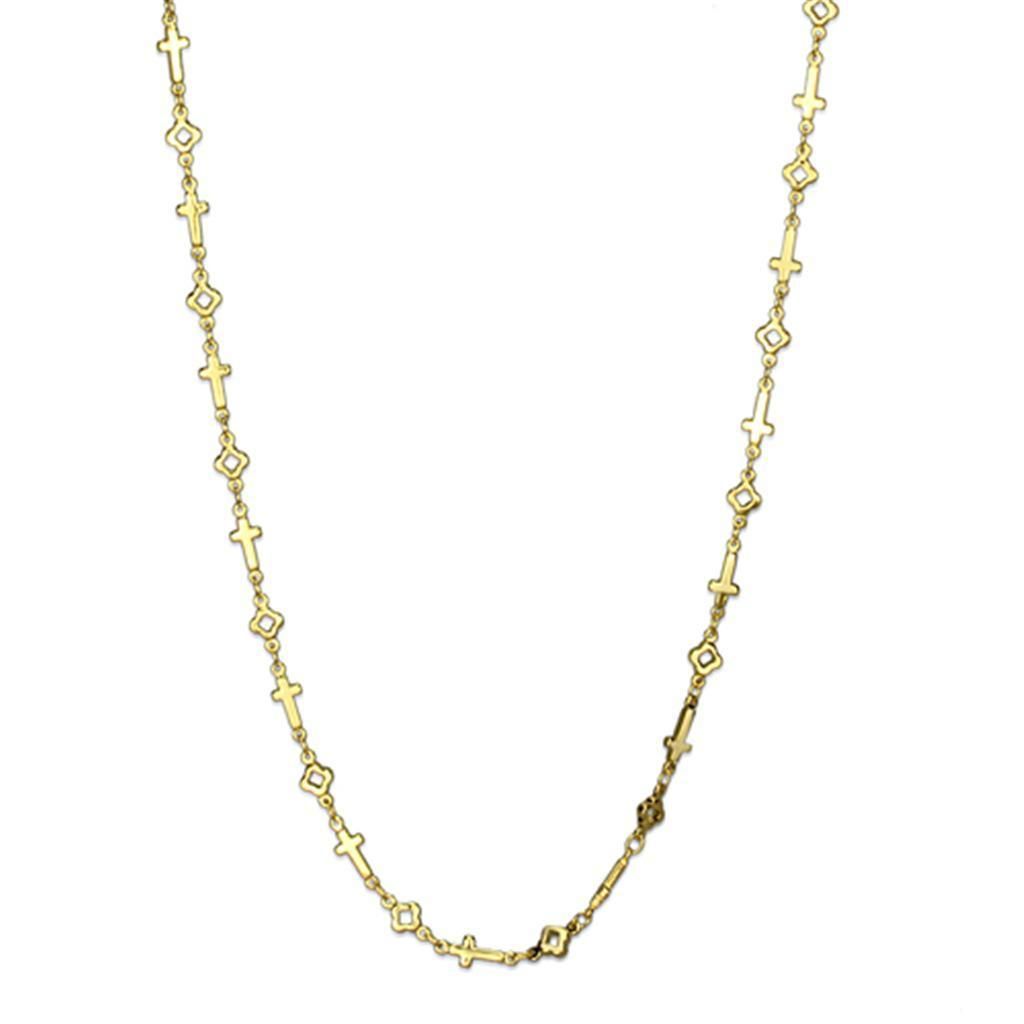 LO3453 - Flash Gold Brass Halskette ohne Stein