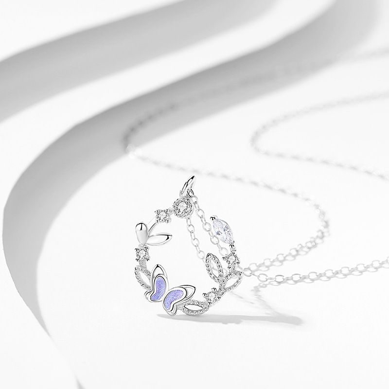 Schmetterling Halskette Damen Mori Abteilung Nische Design Persönlichkeit Mode glasierte Schlüsselbein Kette einfacher, zarter und süßer Schmuck