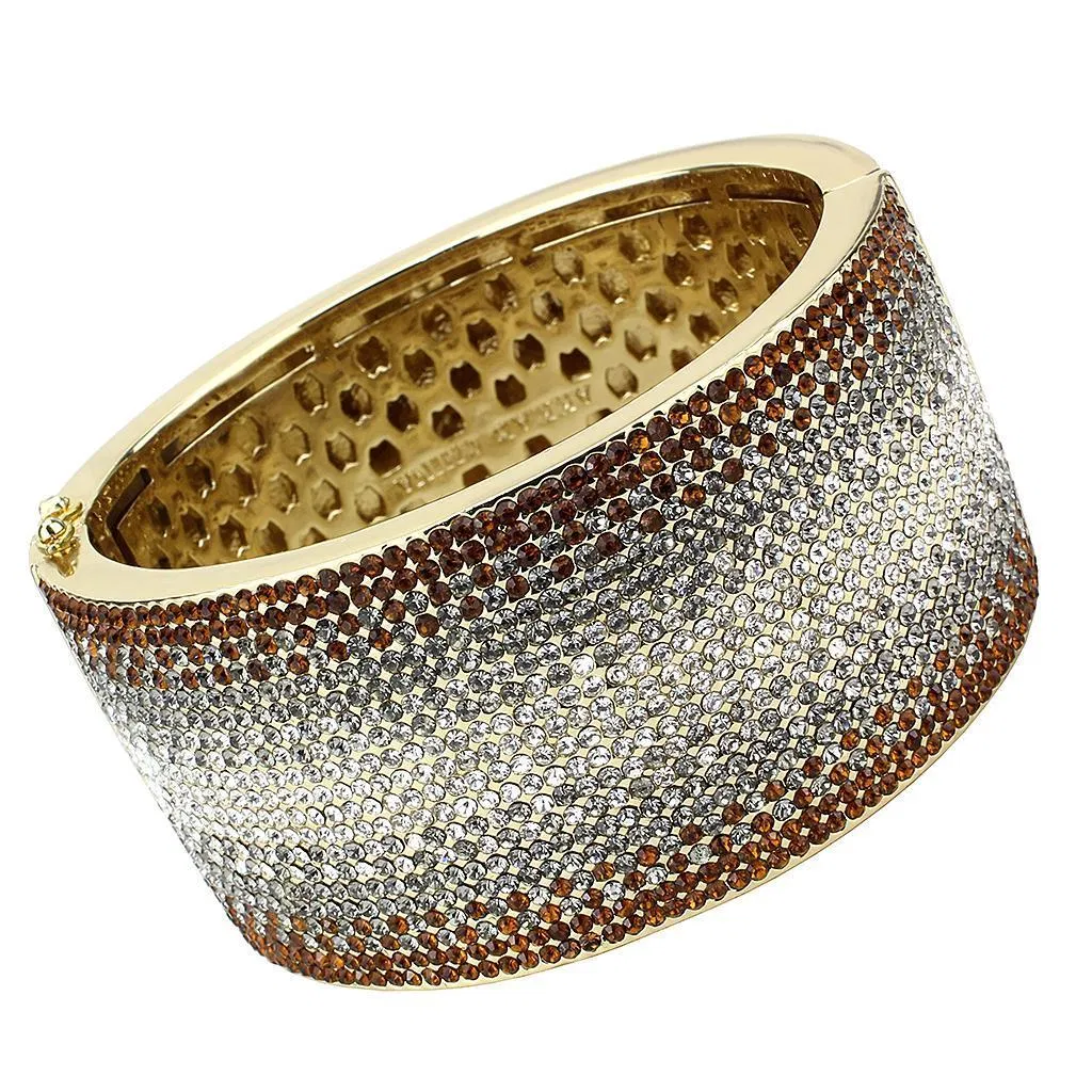 LO4280 - Gold Brass Armband mit Top-Grade - Kristall in mehreren Farben