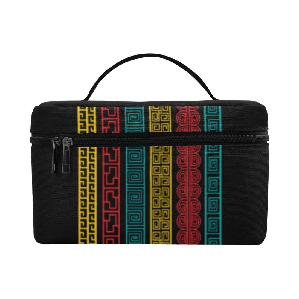 Kosmetische Tasche, geometrisches Design - Schwarz / Multicolor / CB8793