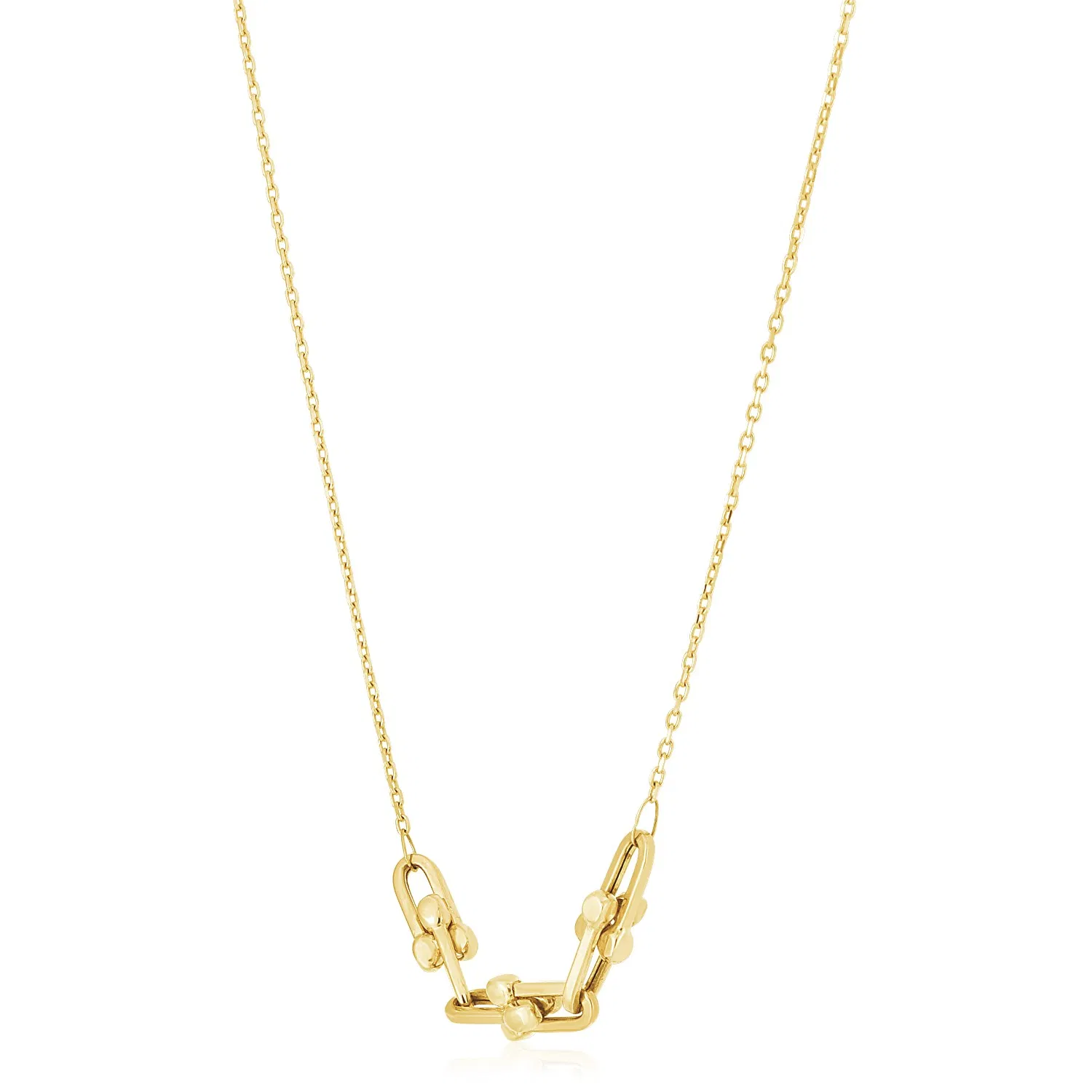 14 Karat Gelbgold High Polish Mini Jax Link Halskette